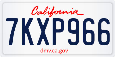 CA license plate 7KXP966
