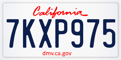 CA license plate 7KXP975