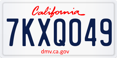 CA license plate 7KXQ049