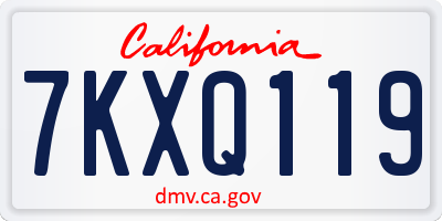 CA license plate 7KXQ119