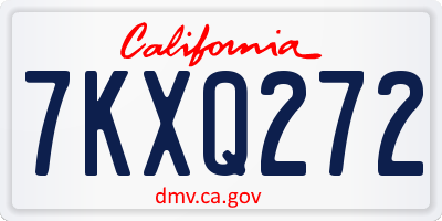 CA license plate 7KXQ272