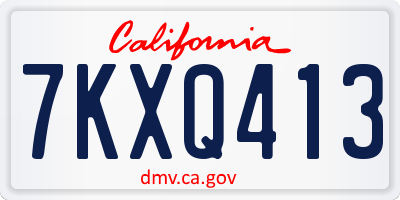 CA license plate 7KXQ413