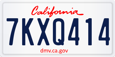 CA license plate 7KXQ414