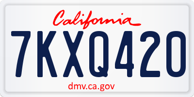 CA license plate 7KXQ420
