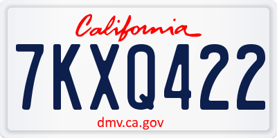 CA license plate 7KXQ422