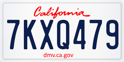 CA license plate 7KXQ479