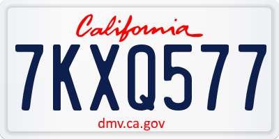 CA license plate 7KXQ577