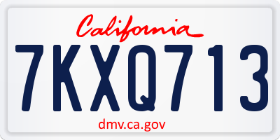 CA license plate 7KXQ713