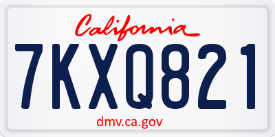 CA license plate 7KXQ821