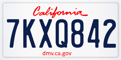 CA license plate 7KXQ842