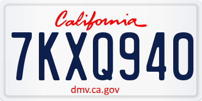 CA license plate 7KXQ940