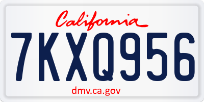 CA license plate 7KXQ956