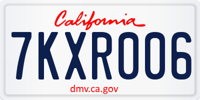 CA license plate 7KXR006
