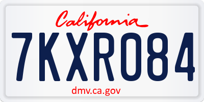 CA license plate 7KXR084
