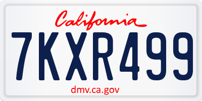 CA license plate 7KXR499