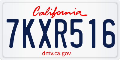 CA license plate 7KXR516