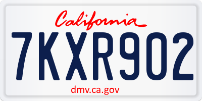 CA license plate 7KXR902