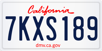 CA license plate 7KXS189