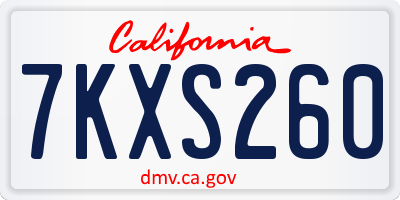 CA license plate 7KXS260