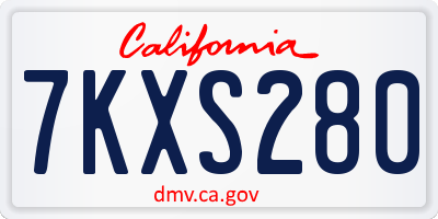 CA license plate 7KXS280