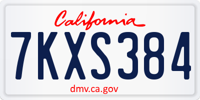 CA license plate 7KXS384