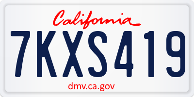 CA license plate 7KXS419