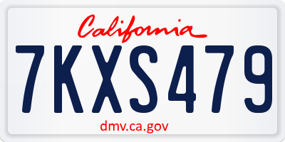 CA license plate 7KXS479