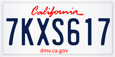 CA license plate 7KXS617
