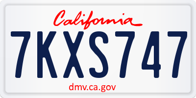 CA license plate 7KXS747