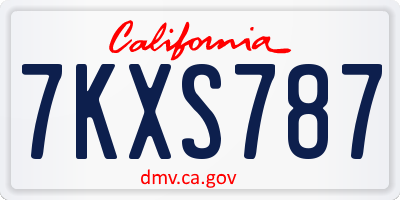 CA license plate 7KXS787