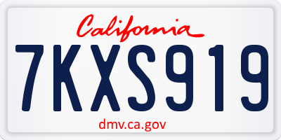 CA license plate 7KXS919