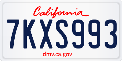 CA license plate 7KXS993