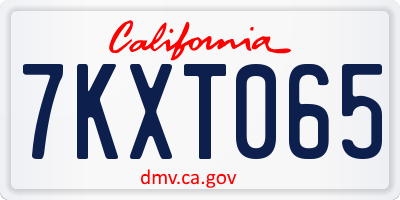 CA license plate 7KXT065