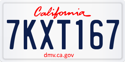 CA license plate 7KXT167