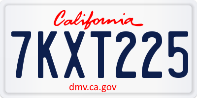 CA license plate 7KXT225