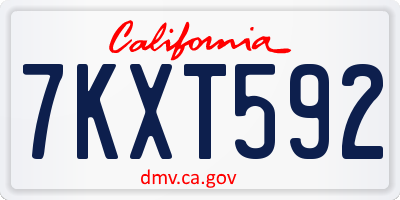 CA license plate 7KXT592