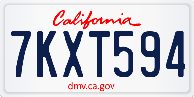 CA license plate 7KXT594