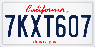 CA license plate 7KXT607
