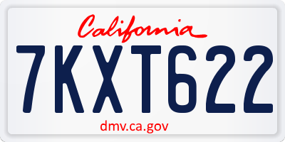 CA license plate 7KXT622