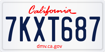 CA license plate 7KXT687