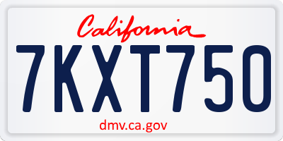 CA license plate 7KXT750