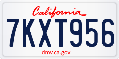 CA license plate 7KXT956