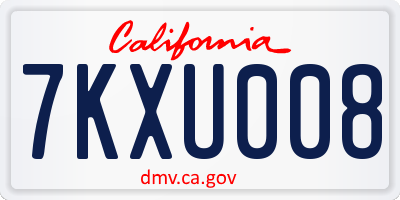 CA license plate 7KXU008