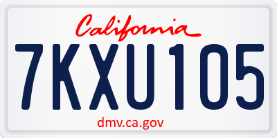 CA license plate 7KXU105