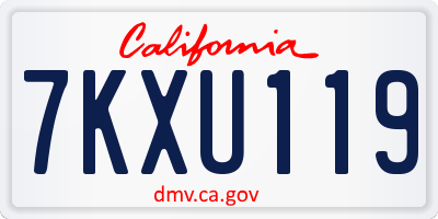 CA license plate 7KXU119