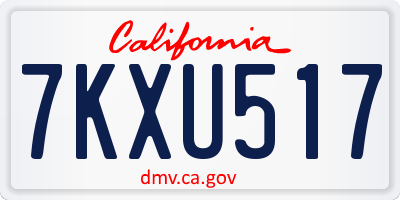 CA license plate 7KXU517