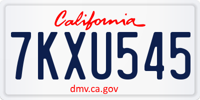 CA license plate 7KXU545