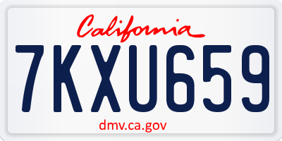 CA license plate 7KXU659