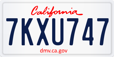 CA license plate 7KXU747