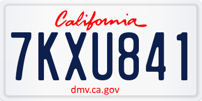 CA license plate 7KXU841